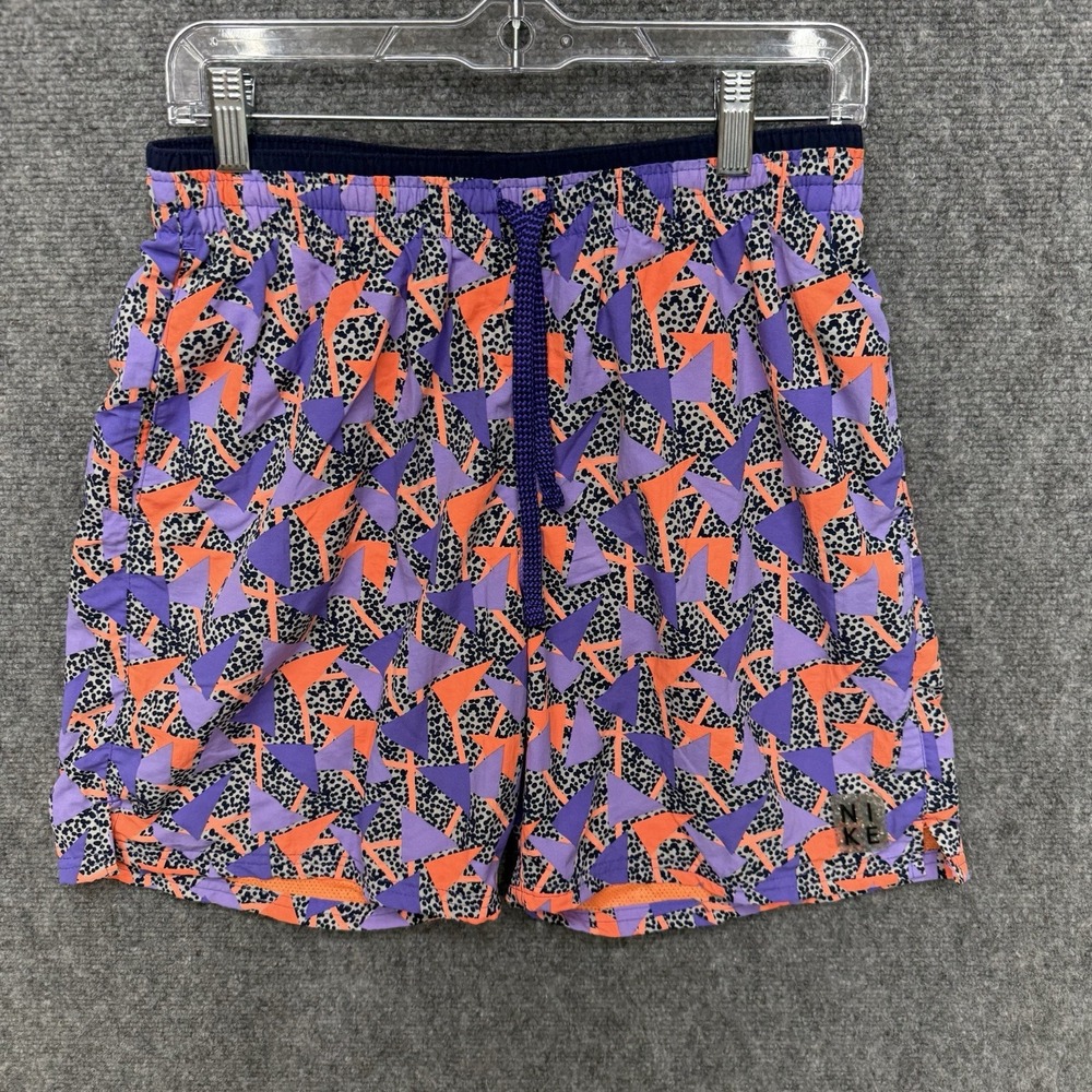 Nike‎ Swim Shorts lined mens size medium Purple / Orange geometric print